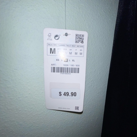 NWT Zara Black Velvet & Lace Party Dress Size Medium - Picture 8 of 8